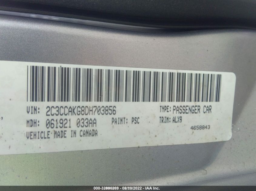 2013 CHRYSLER 300 300C 2C3CCAKG8DH703856