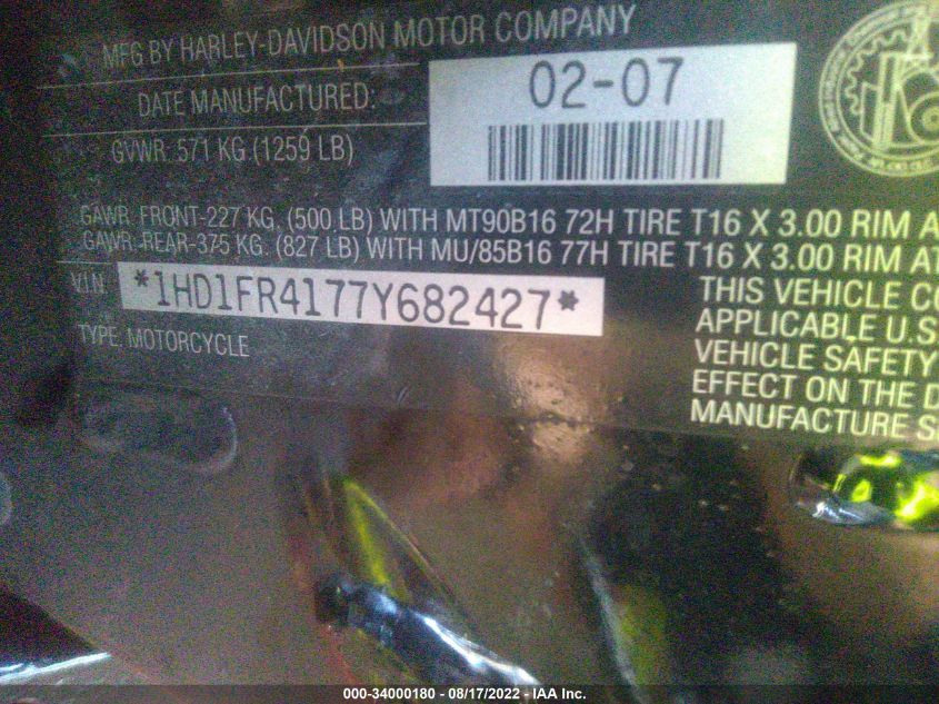 2007 HARLEY-DAVIDSON FLHRCI 1HD1FR4177Y682427