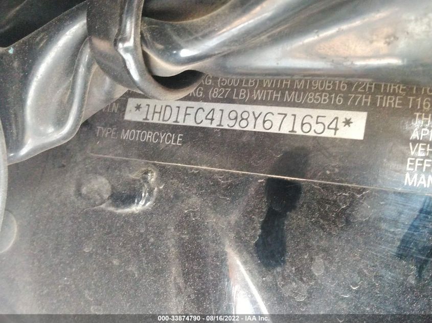 2008 HARLEY-DAVIDSON FLHTCUI 1HD1FC4198Y671654