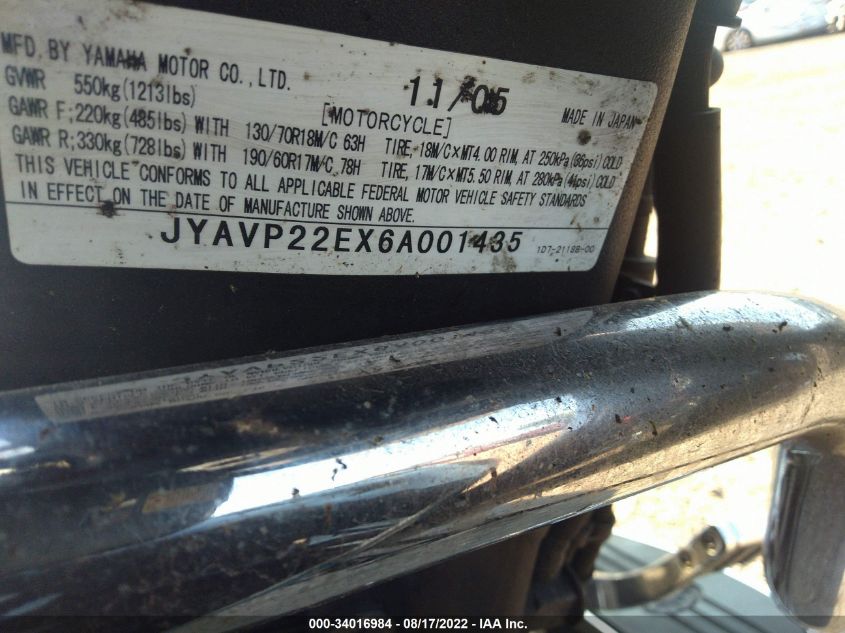 2006 YAMAHA XV1900 CT JYAVP22EX6A001435