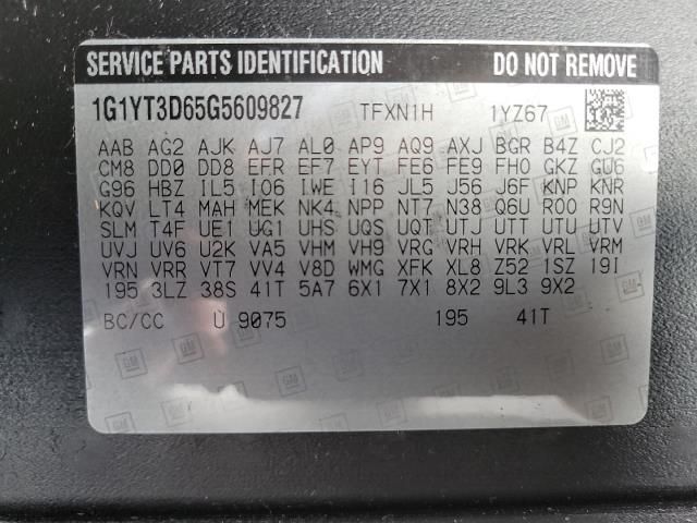 2016 CHEVROLET CORVETTE Z06 3LZ 1G1YT3D65G5609827