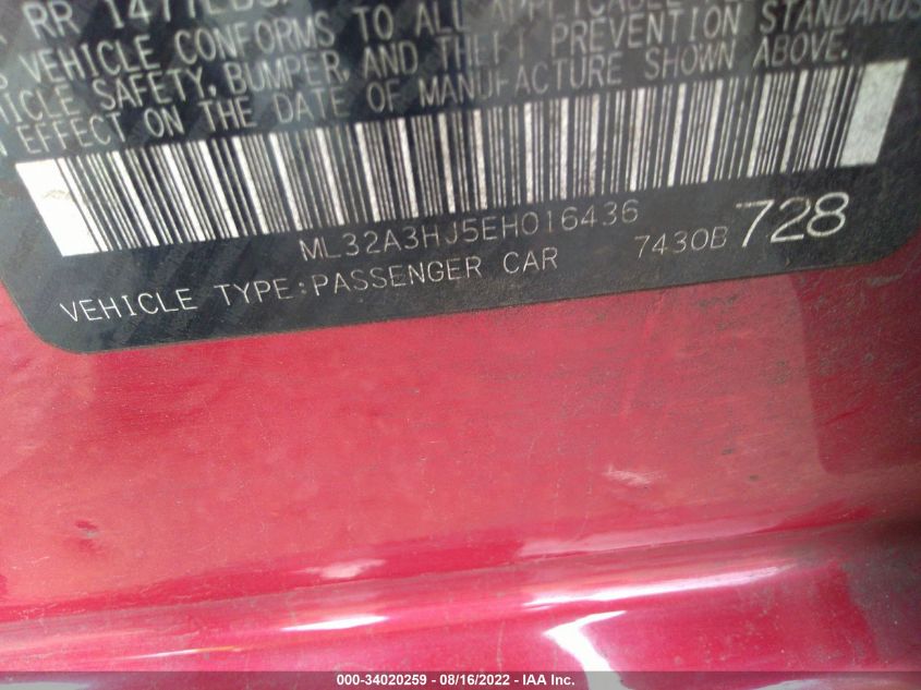 2014 MITSUBISHI MIRAGE DE ML32A3HJ5EH016436