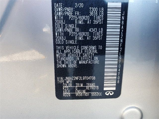 2020 INFINITI QX80 LUXE JN8AZ2NF2L9704708