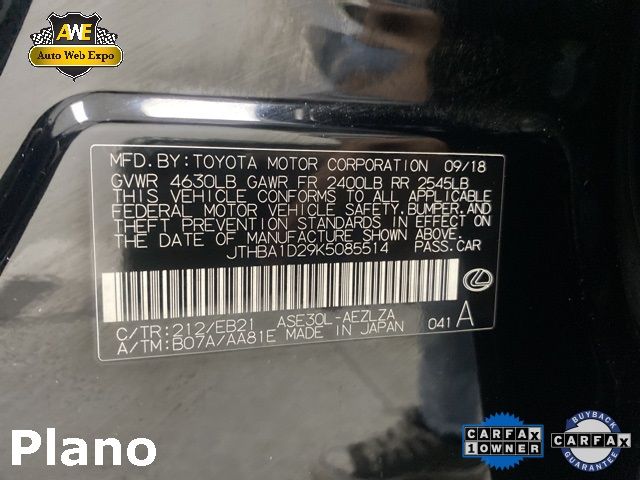 2019 LEXUS IS IS 300 JTHBA1D29K5085514
