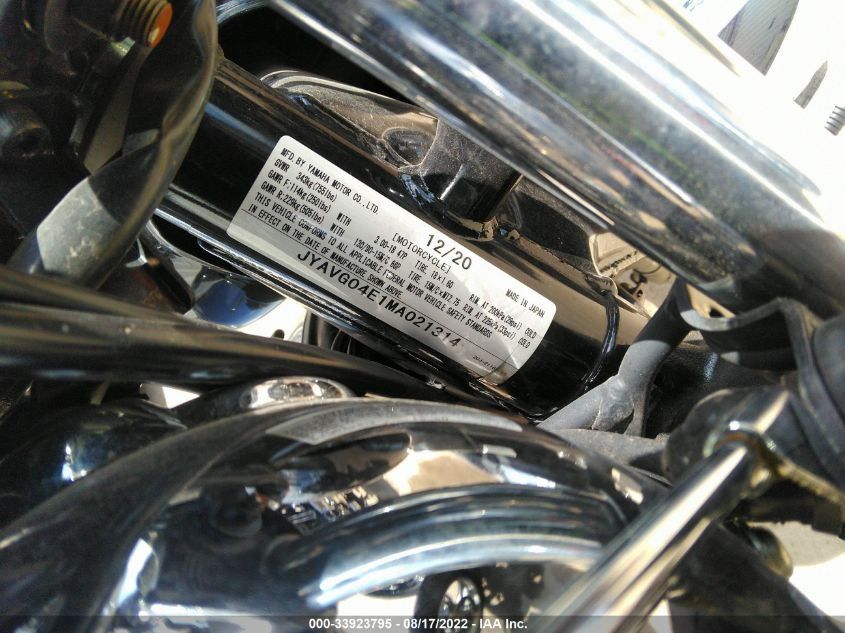 2021 YAMAHA XV250 JYAVG04E1MA021314