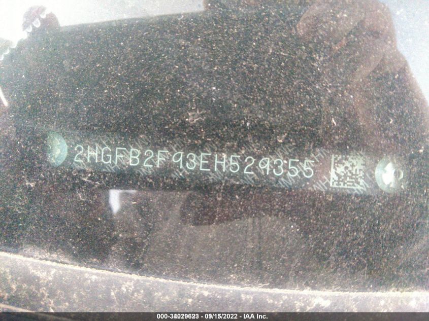 2014 HONDA CIVIC SEDAN EX-L - 2HGFB2F93EH529355