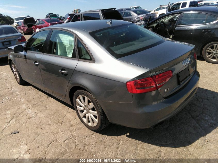 2014 AUDI A4 PREMIUM WAUBFAFL3EN026825