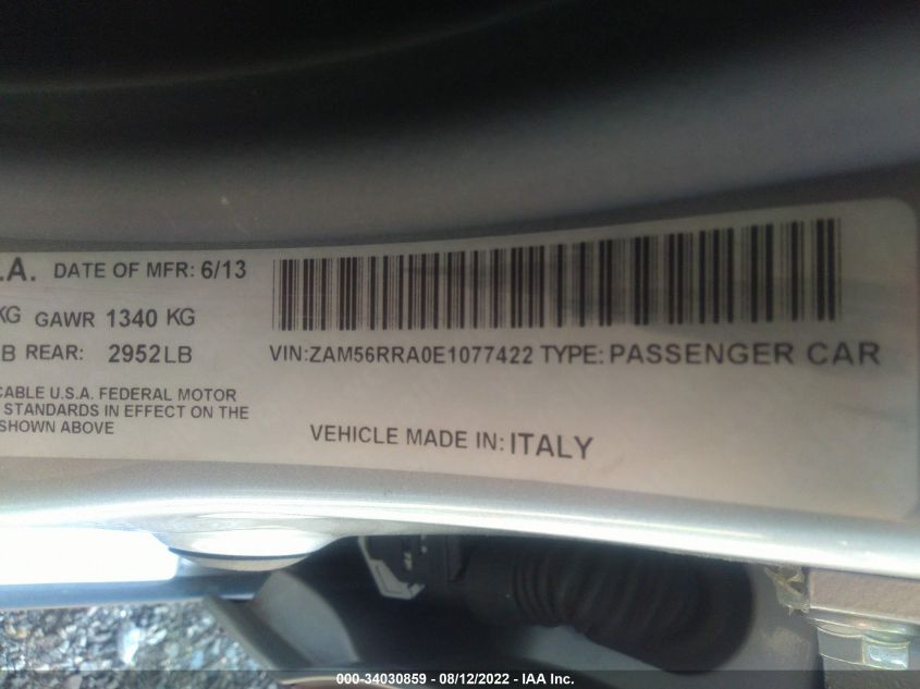 2014 MASERATI QUATTROPORTE S Q4 ZAM56RRA0E1077422