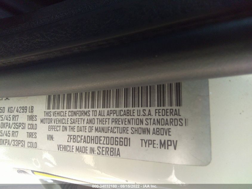 2014 FIAT 500L TREKKING ZFBCFADH0EZ006601