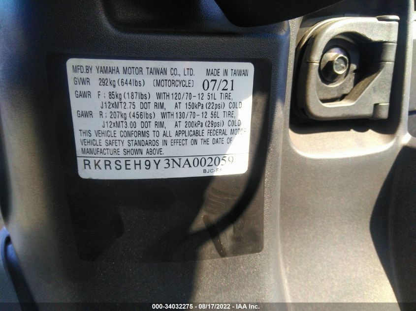2022 YAMAHA YW125 RKRSEH9Y3NA002059