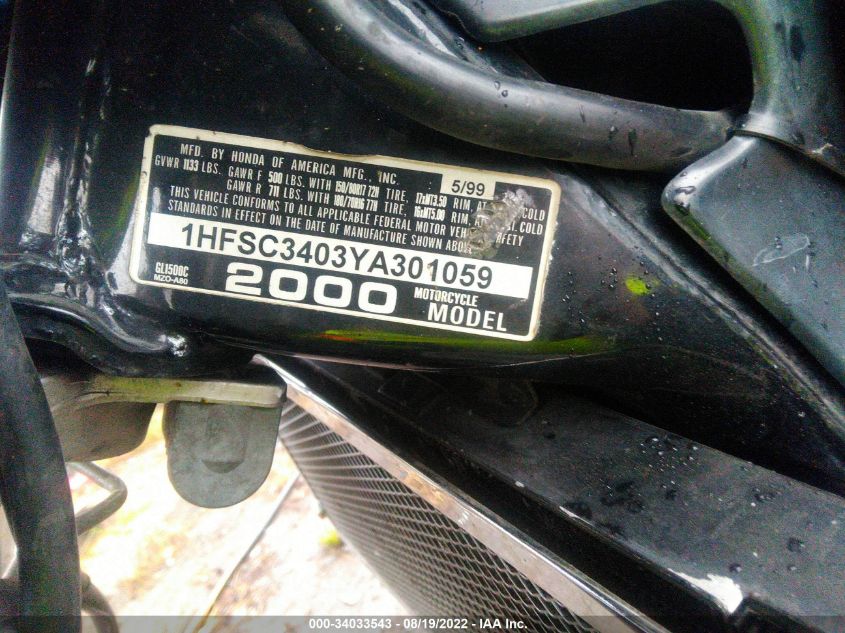 2000 HONDA GL1500 C/2 1HFSC3403YA301059