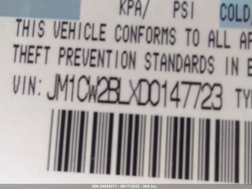 2013 MAZDA MAZDA5 SPORT JM1CW2BLXD0147723