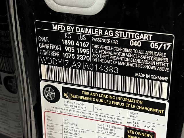 2018 MERCEDES-BENZ AMG GT AMG GT S WDDYJ7JA9JA014383