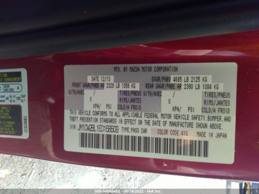 2014 MAZDA MAZDA5 SPORT JM1CW2BL1E0168509