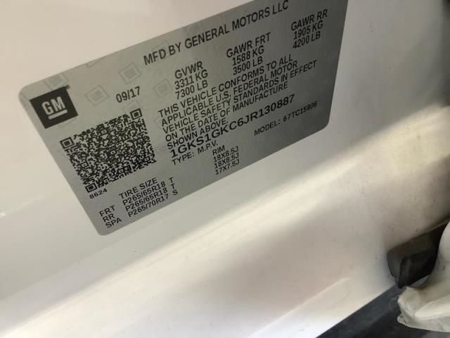 2018 GMC YUKON XL SLT 1GKS1GKC6JR130887