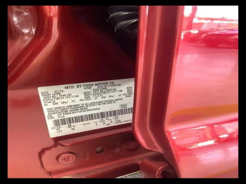 2016 FORD SUPER DUTY F-350 DRW LARIAT 1FT8W3DT2GEB93952
