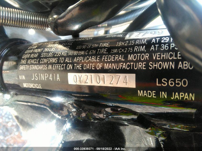 2000 SUZUKI LS650 P JS1NP41A0Y2101274