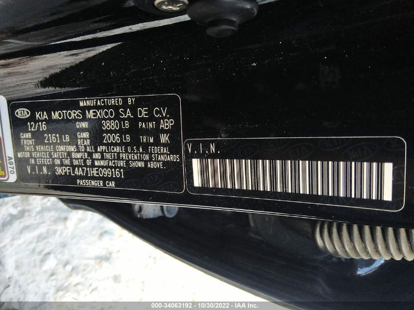 2017 KIA FORTE S 3KPFL4A71HE099161