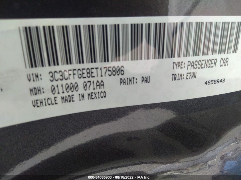 2014 FIAT 500E 3C3CFFGE8ET175806