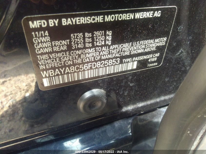 2015 BMW 7 SERIES 750I/ALPINA B7 WBAYA8C56FD825853