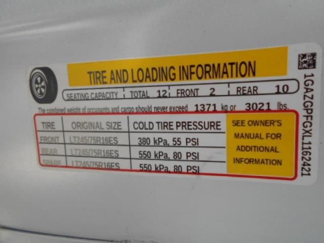 2020 CHEVROLET EXPRESS PASSENGER LT 1GAZGPFGXL1162421