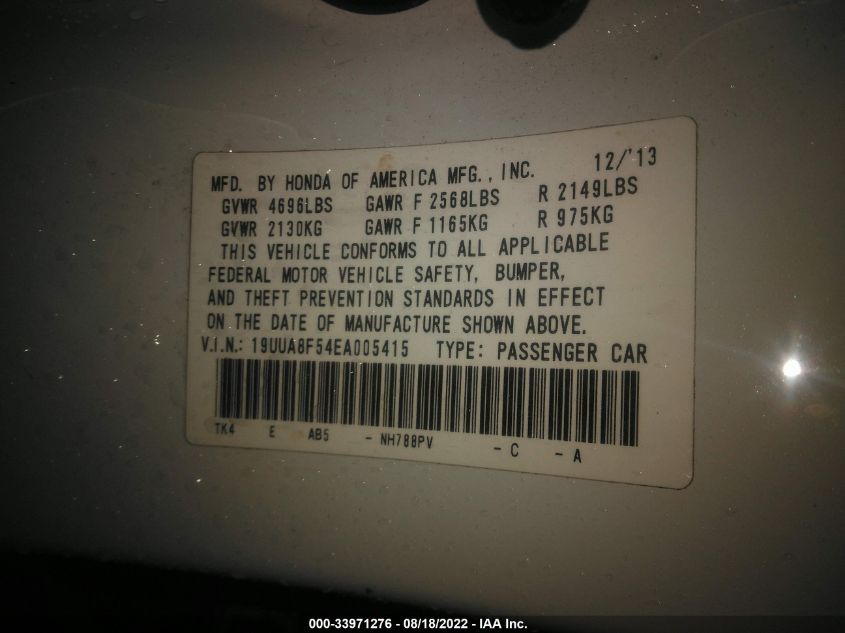 2014 ACURA TL TECH 19UUA8F54EA005415