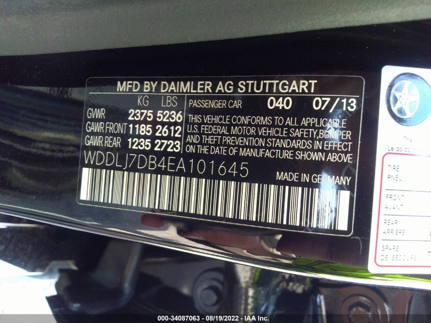 2014 MERCEDES-BENZ CLS-CLASS CLS 550 WDDLJ7DB4EA101645