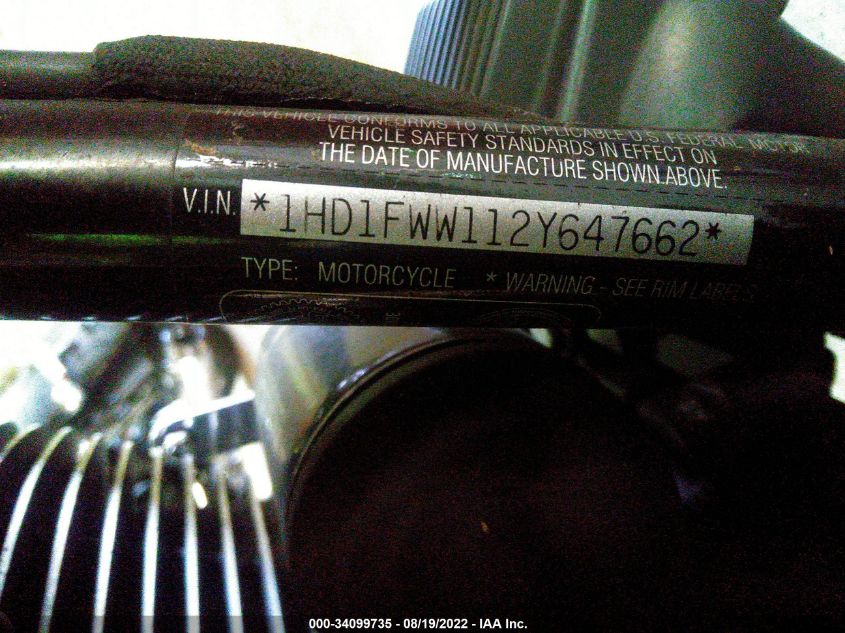 2002 HARLEY-DAVIDSON FLHT 1HD1FWW112Y647662