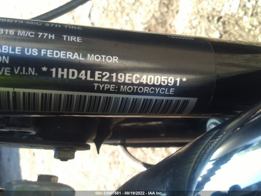 2014 HARLEY-DAVIDSON XL883 IRON 883 1HD4LE219EC400591