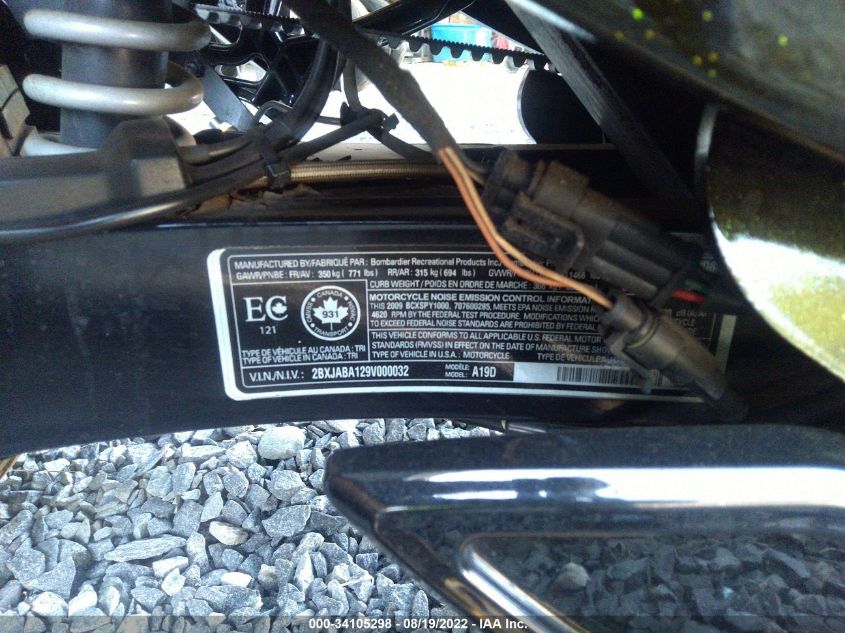 2009 CAN-AM SPYDER ROADSTER RS 2BXJABA129V000032