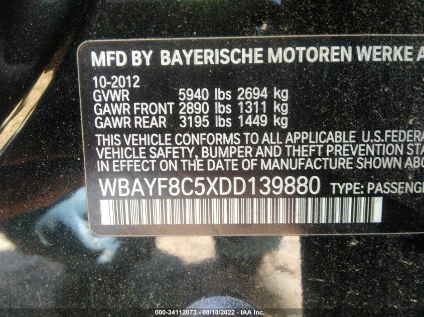 2013 BMW 7 SERIES ALPINA B7 XDRIVE WBAYF8C5XDD139880