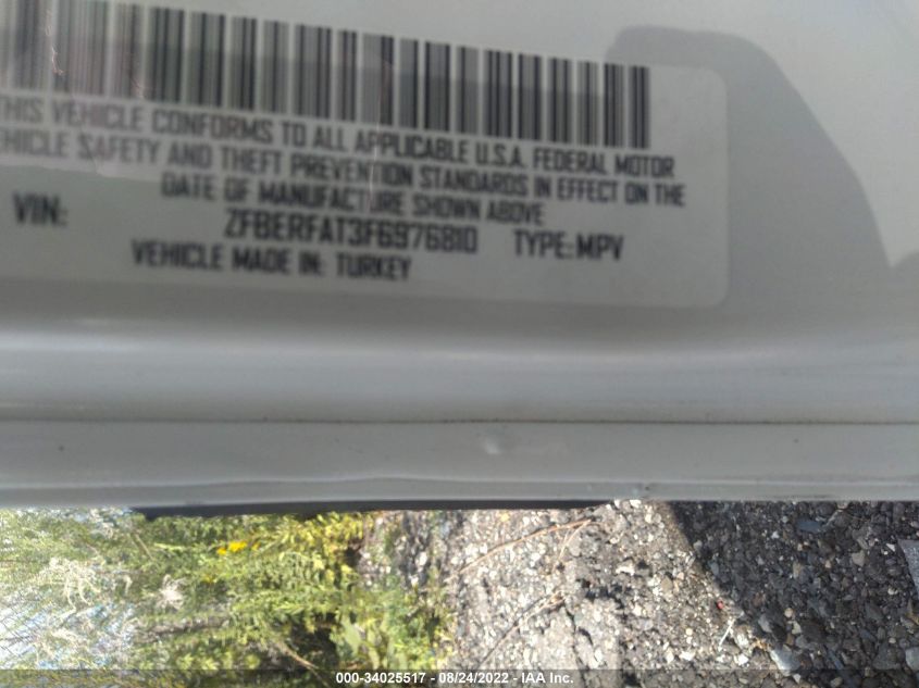 2015 RAM PROMASTER CITY CARGO VAN TRADESMAN ZFBERFAT3F6976810