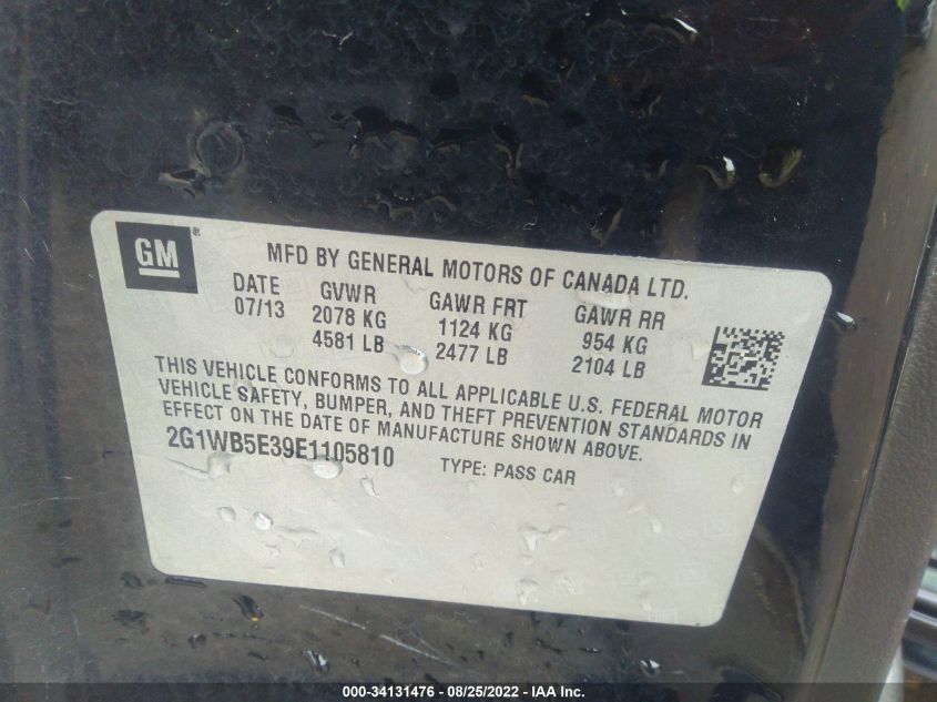 2014 CHEVROLET IMPALA LIMITED LT 2G1WB5E39E1105810