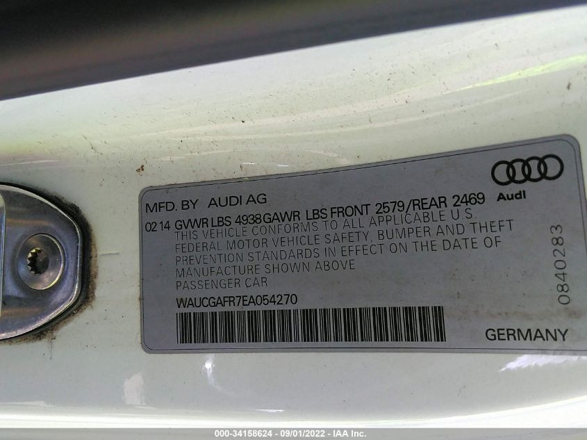 2014 AUDI S5 PREMIUM PLUS WAUCGAFR7EA054270