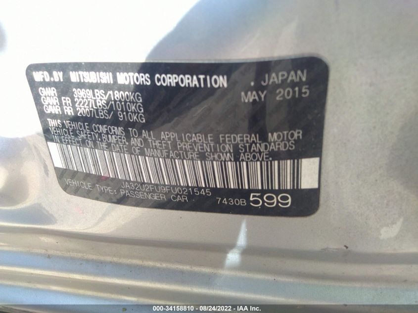 2015 MITSUBISHI LANCER ES JA32U2FU9FU021545