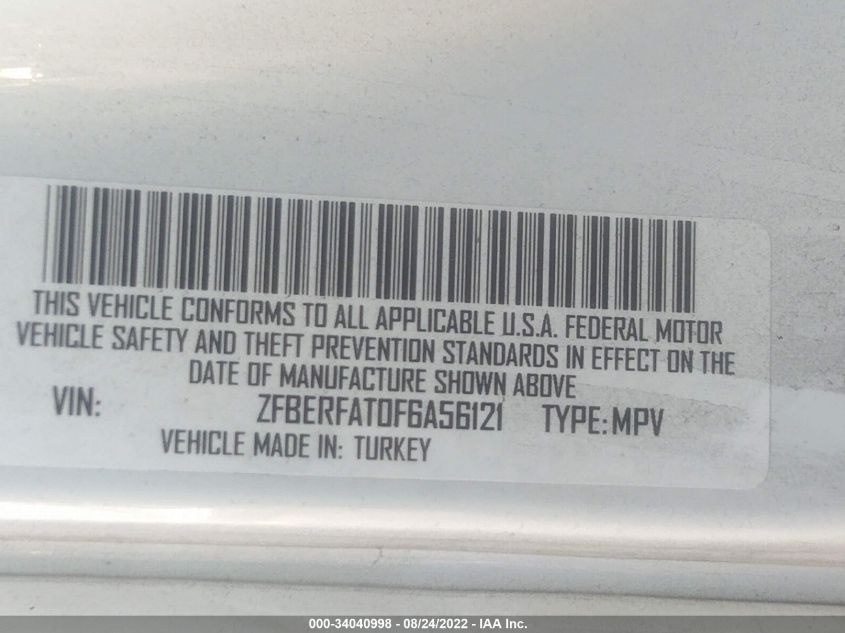 2015 RAM PROMASTER CITY CARGO VAN TRADESMAN ZFBERFAT0F6A56121
