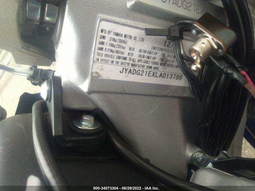 2020 YAMAHA WR250 R JYADG21EXLA013786