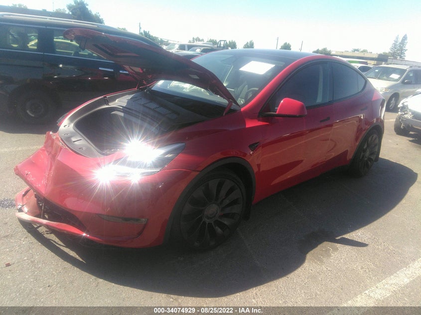 VIN 7SAYGDEF6NF452551 2022 TESLA MODEL Y PERFORMANCE