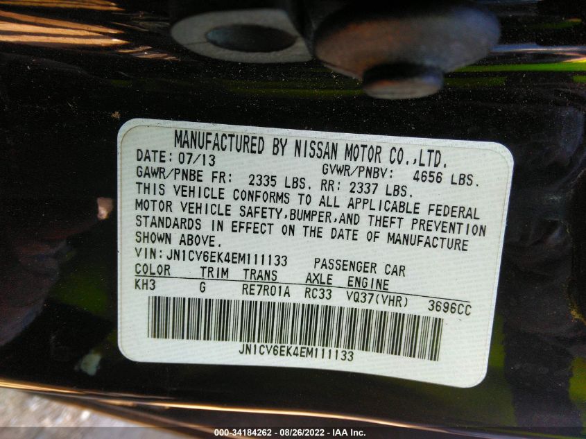 2014 INFINITI Q60 COUPE JOURNEY JN1CV6EK4EM111133