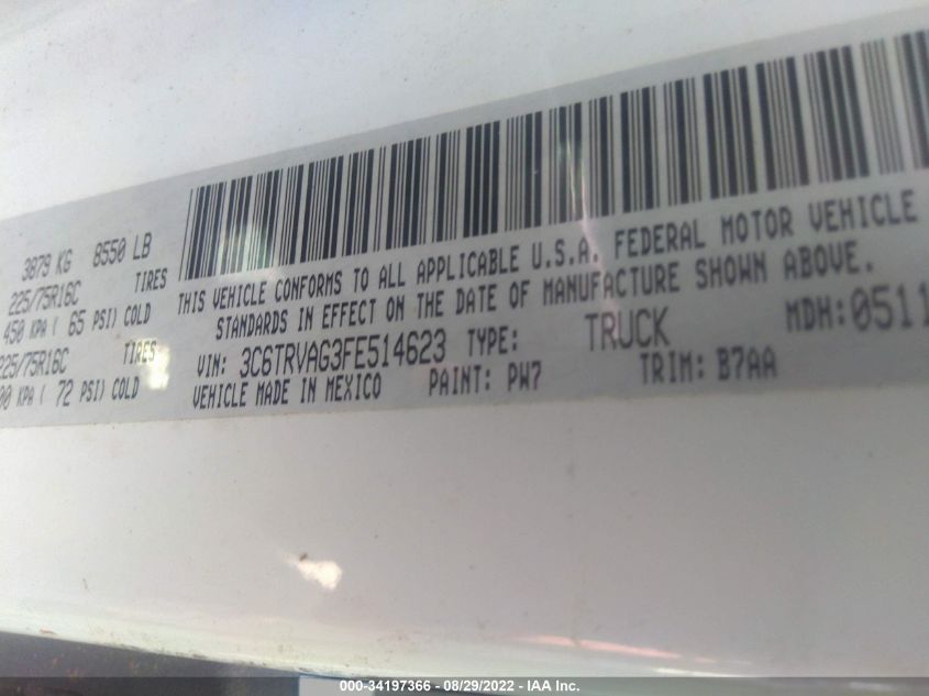 2015 RAM PROMASTER 3C6TRVAG3FE514623