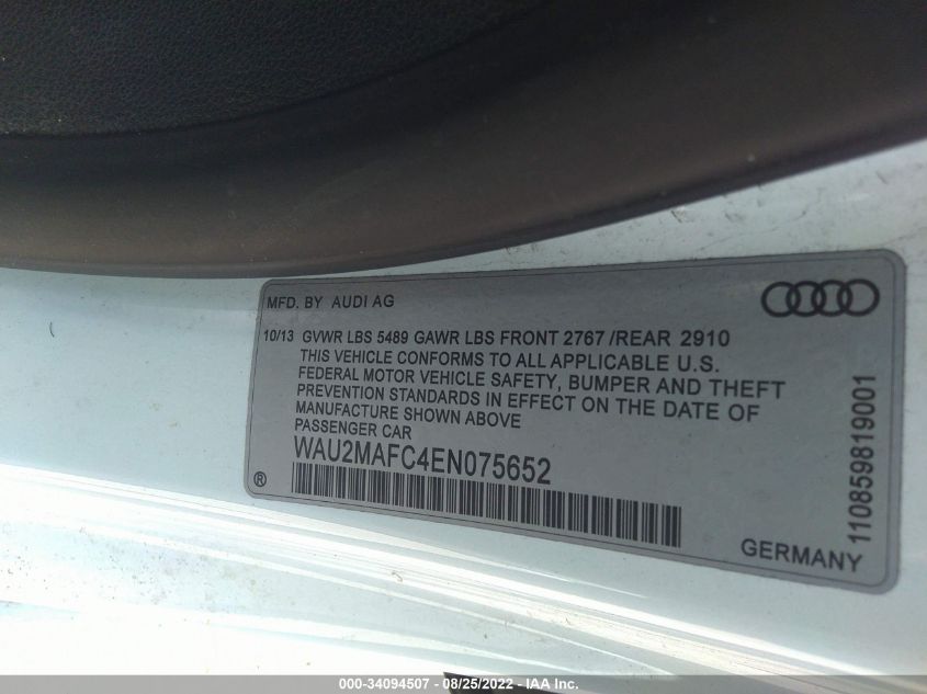 2014 AUDI A7 3.0 TDI PRESTIGE WAU2MAFC4EN075652
