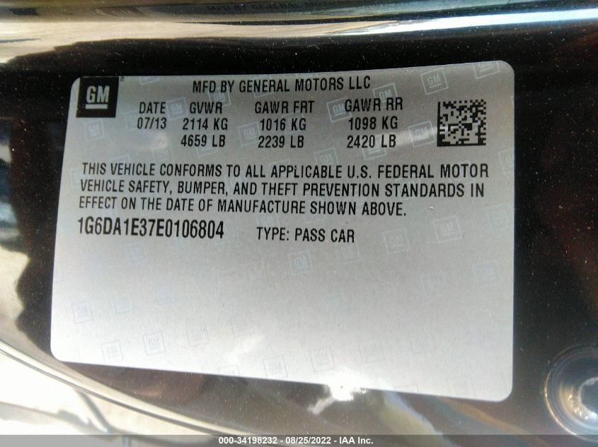 2014 CADILLAC CTS COUPE 1G6DA1E37E0106804