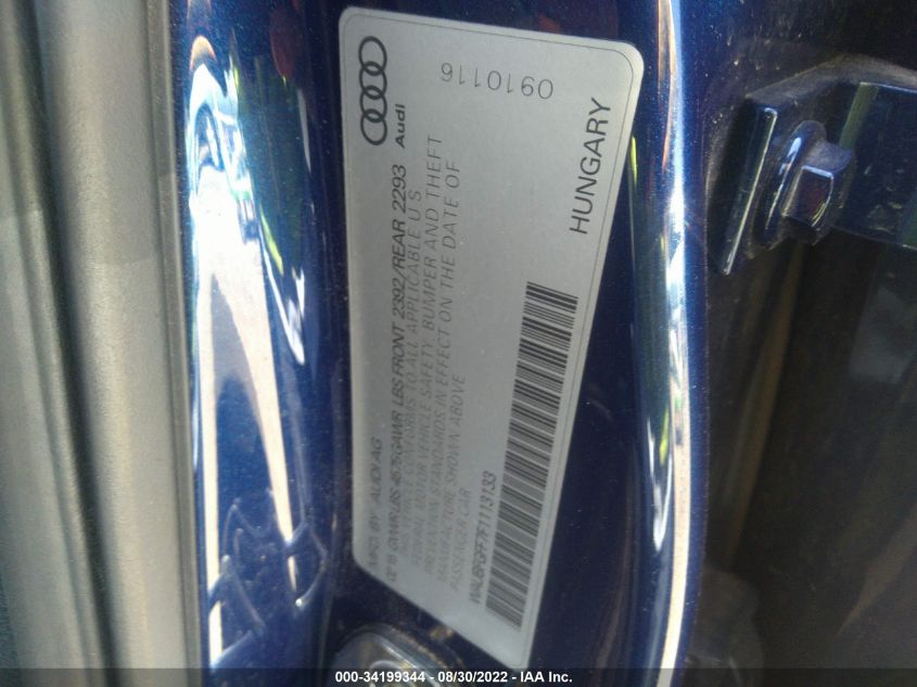 2015 AUDI S3/A3 2.0T PREMIUM WAUBFGFF7F1113133