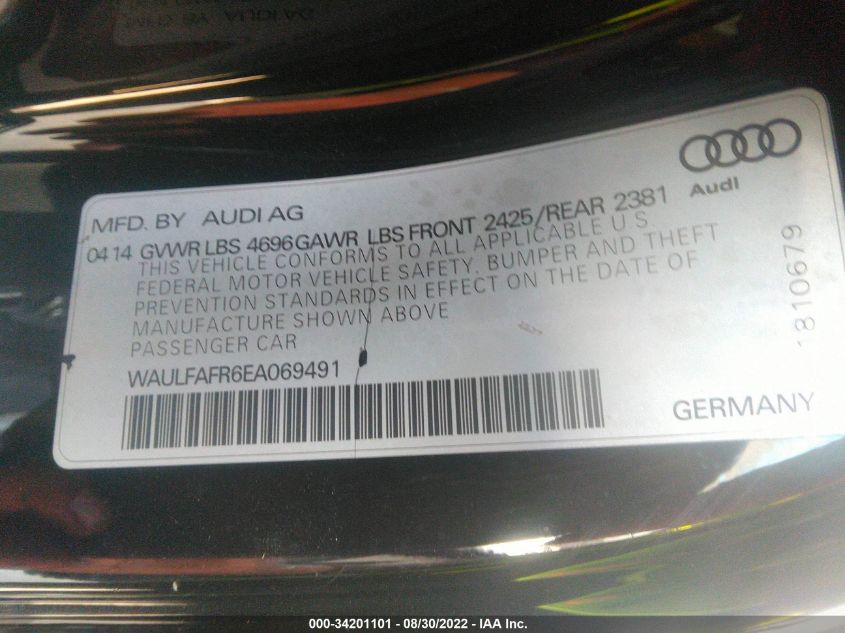 2014 AUDI A5 PREMIUM PLUS WAULFAFR6EA069491