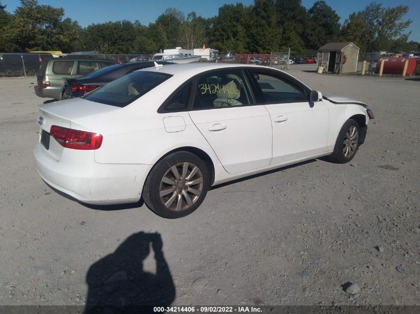2014 AUDI A4 PREMIUM WAUAFAFL7EN031604