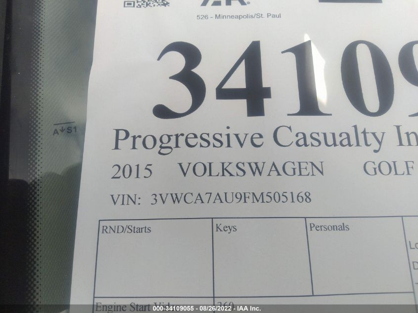2015 VOLKSWAGEN GOLF SPORTWAGEN TDI SE 3VWCA7AU9FM505168