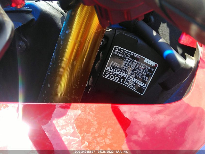 2021 HONDA CBR600 RA JH2PC40J5MK700510