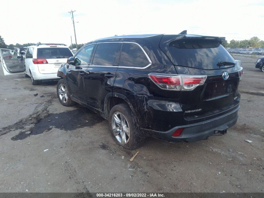 2016 TOYOTA HIGHLANDER HYBRID LIMITED 5TDDCRFH9GS015775