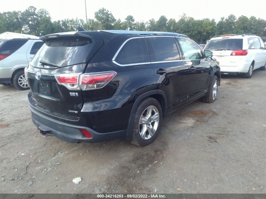 2016 TOYOTA HIGHLANDER HYBRID LIMITED 5TDDCRFH9GS015775