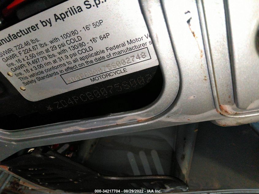 2005 APRILIA SCARABEO 150 ZD4PCB0075S002748